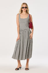 Cara Gingham Sleeveless Midi Dress