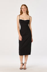 Bea Lace Trim Bustier Midi Dress