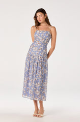 Ava Floral Pleated Midi Dress