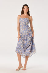 Ava Floral Pleated Midi Dress