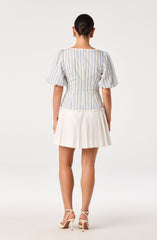 Brigitta Striped Puff Sleeve Mini Dress