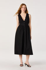 Cory V-Neck Button-Front Midi Dress