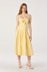Janae Pleated Halter Midi Dress