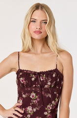 Abriana Chiffon Ruched Midi Dress