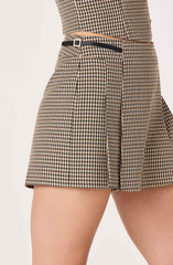 Cleora Gingham Pleated Skort