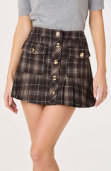 Abigayle Plaid Pleated Mini Skirt