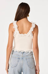 Amity Lace Trim Ribbed Crop Top