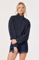 Cooper Polka Dot Funnel Neck Bomber Jacket