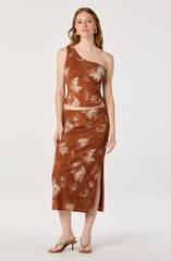 Adalee One-Shoulder Ruched Crop Top
