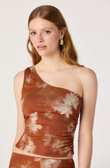 Adalee One-Shoulder Ruched Crop Top