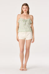 Gianna Rosette Ruffle Sweetheart Tank