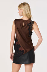 Beth Satin Asymmetric Top