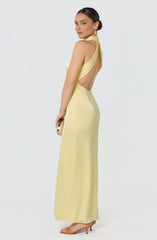 Aspen Twist Front Halter Maxi Dress