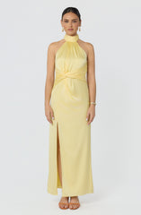 Aspen Twist Front Halter Maxi Dress