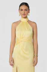 Aspen Twist Front Halter Maxi Dress