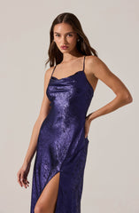 Gaia Metallic Midi Dress
