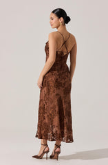 Gaia Floral Burnout Midi Dress