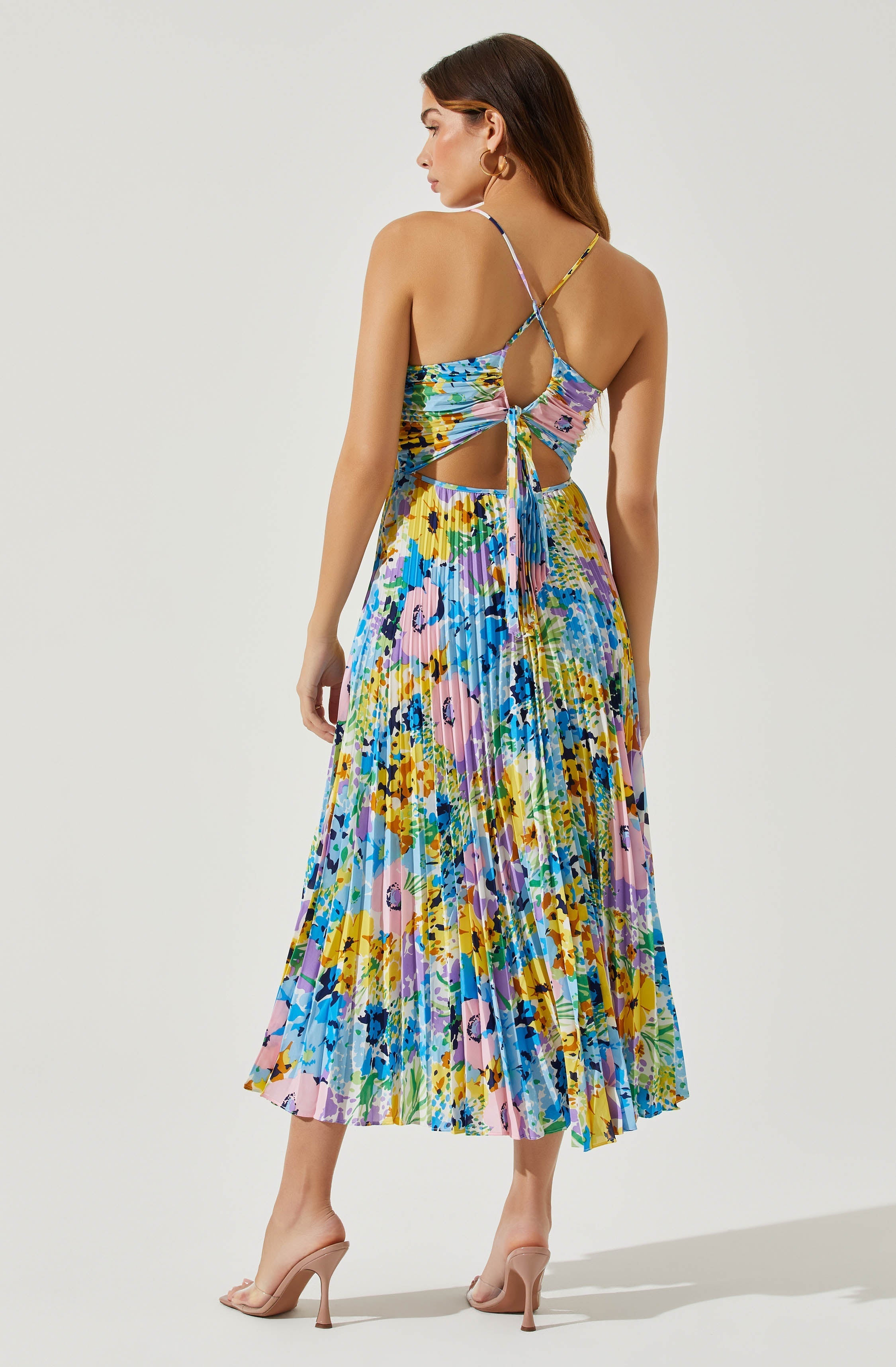 Blythe Floral Plisse Midi Dress