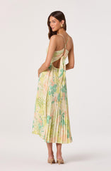Blythe Floral Plisse Midi Dress