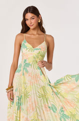 Blythe Floral Plisse Midi Dress