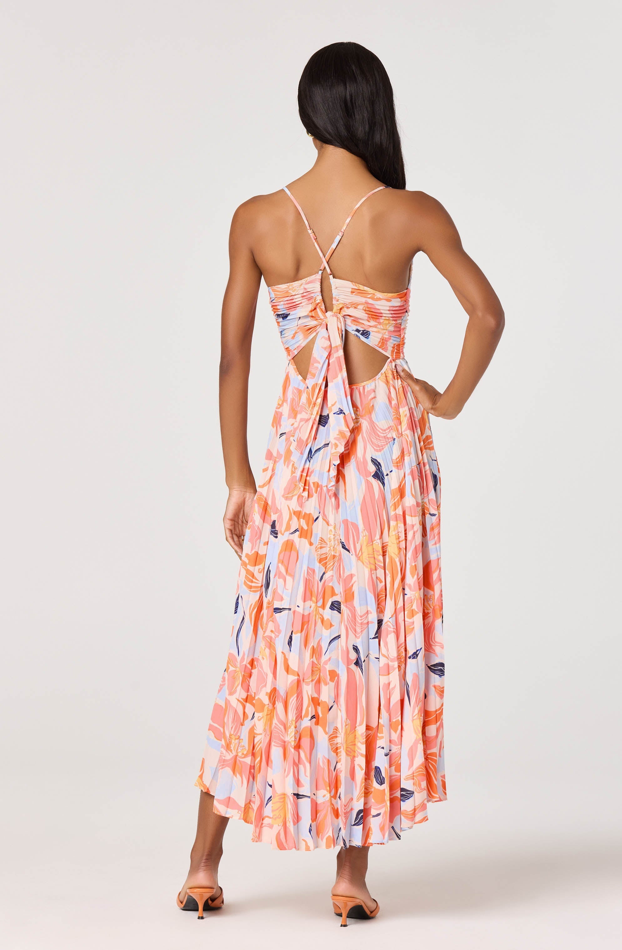 Blythe Floral Plisse Midi Dress