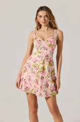 Alva Satin Floral Mini Dress