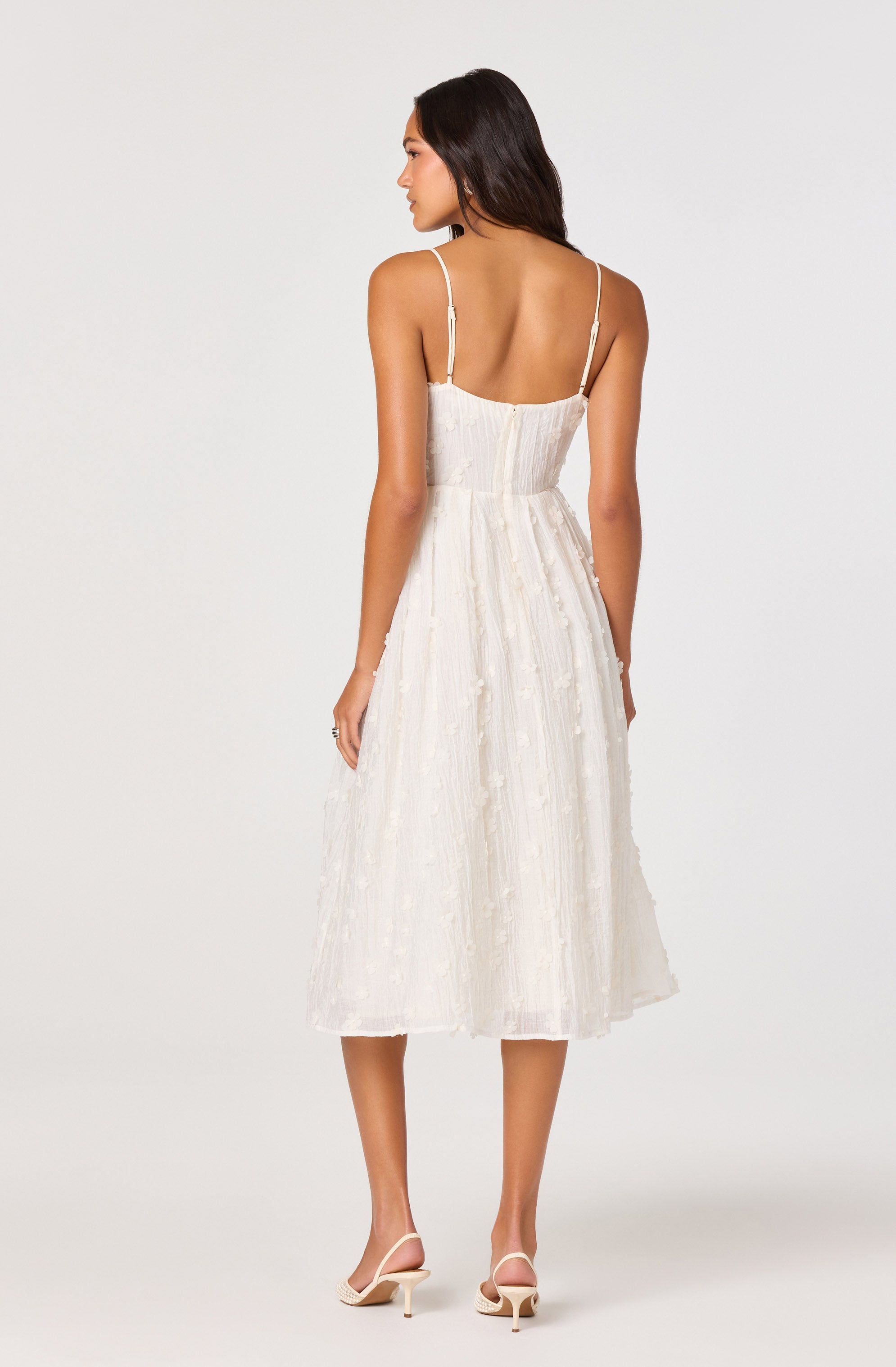 Avani 3D Floral Applique Midi Dress
