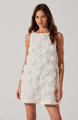 Floria 3D Floral Appliqu茅 Dress