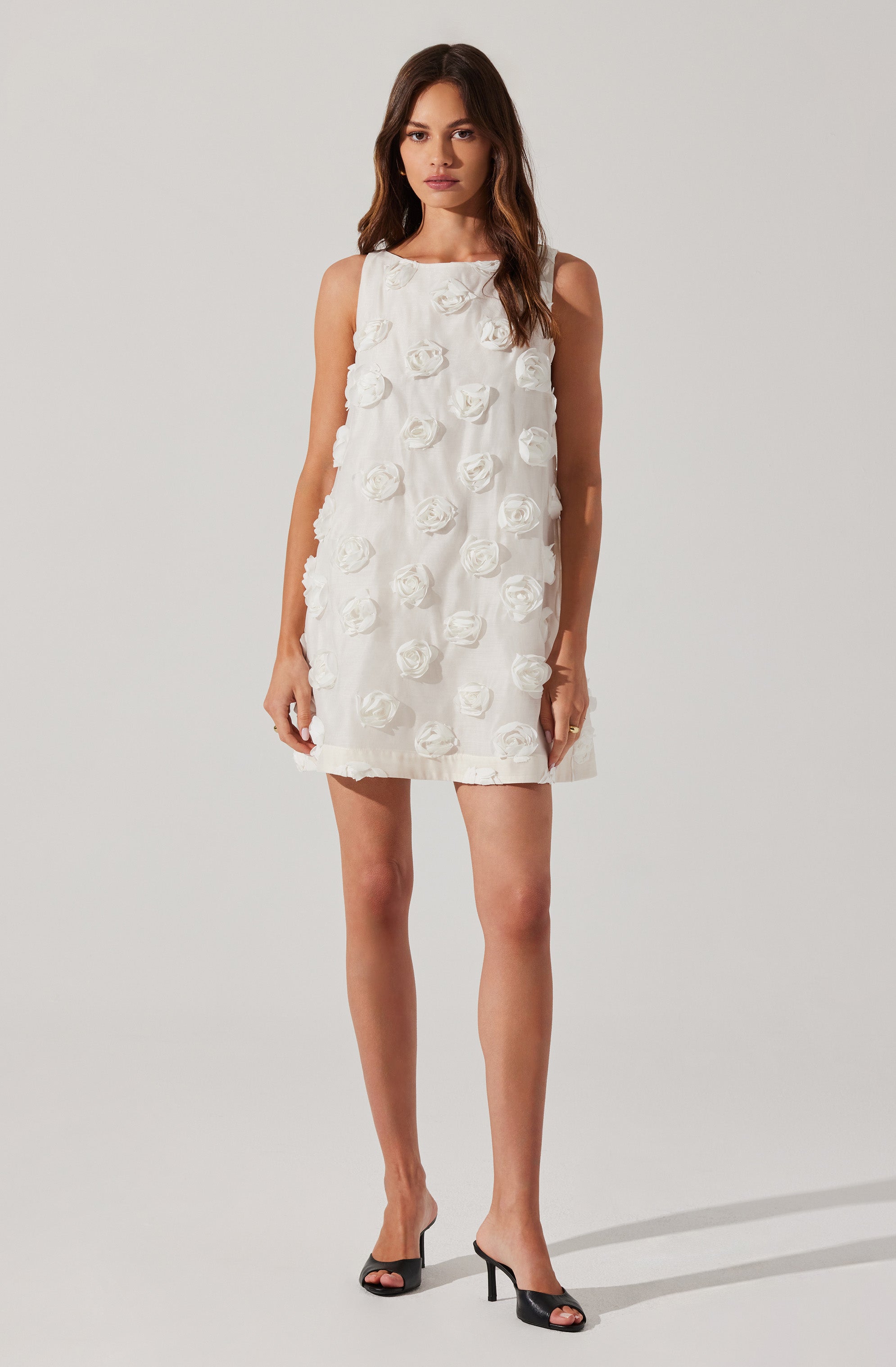 Floria 3D Floral Appliqu茅 Dress