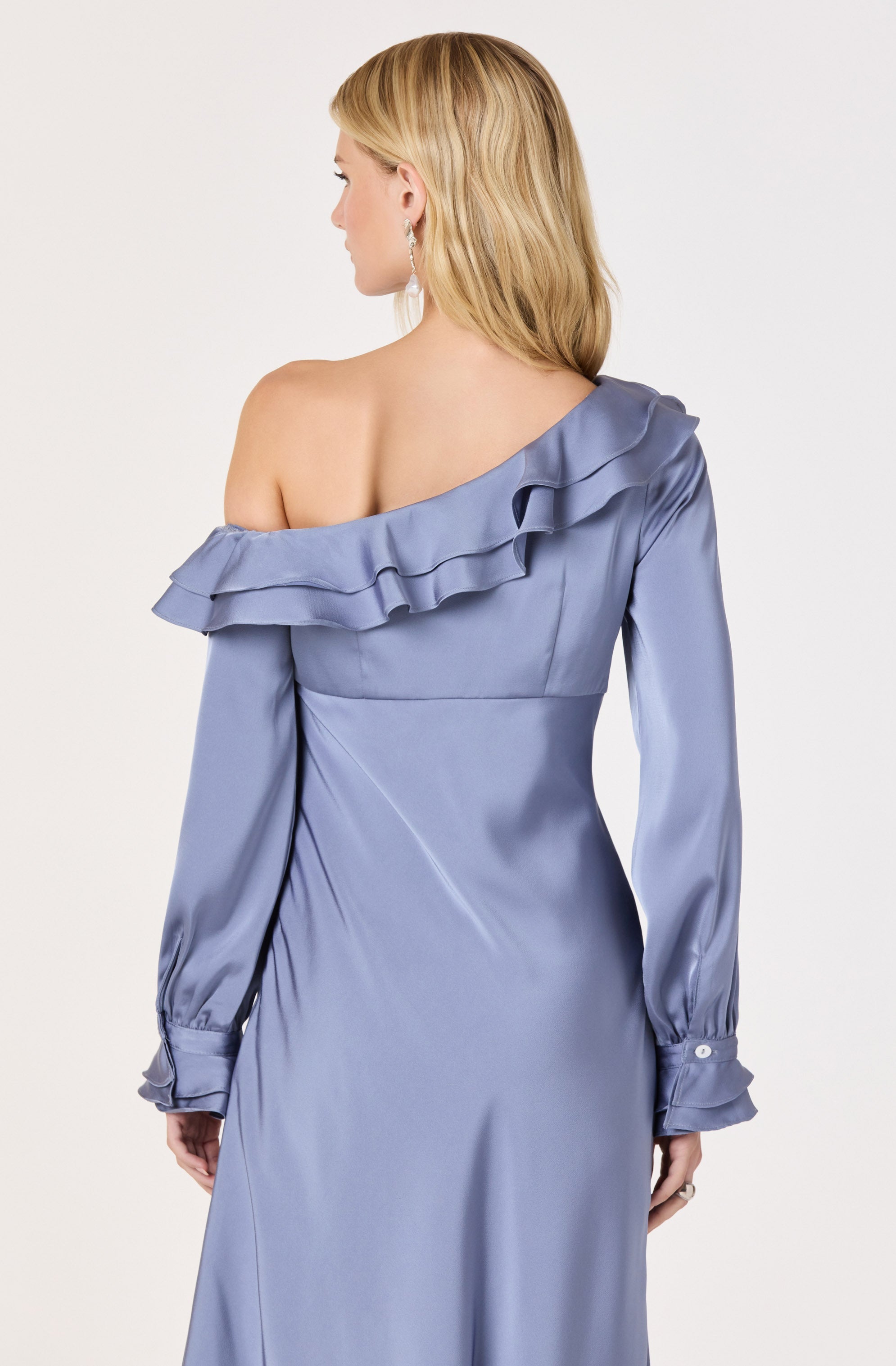 Coraline Off-Shoulder Satin Maxi Dress