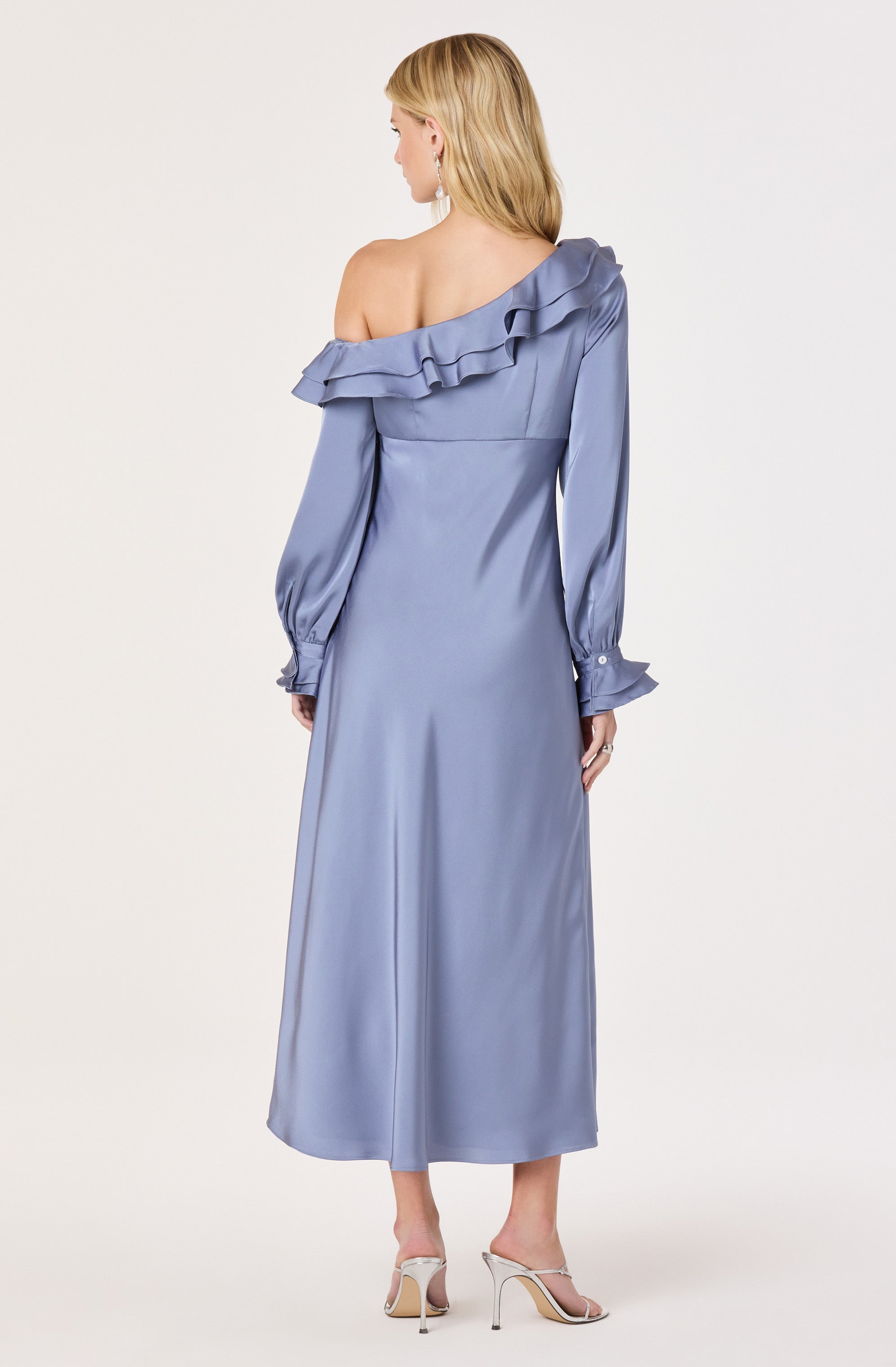 Coraline Off-Shoulder Satin Maxi Dress