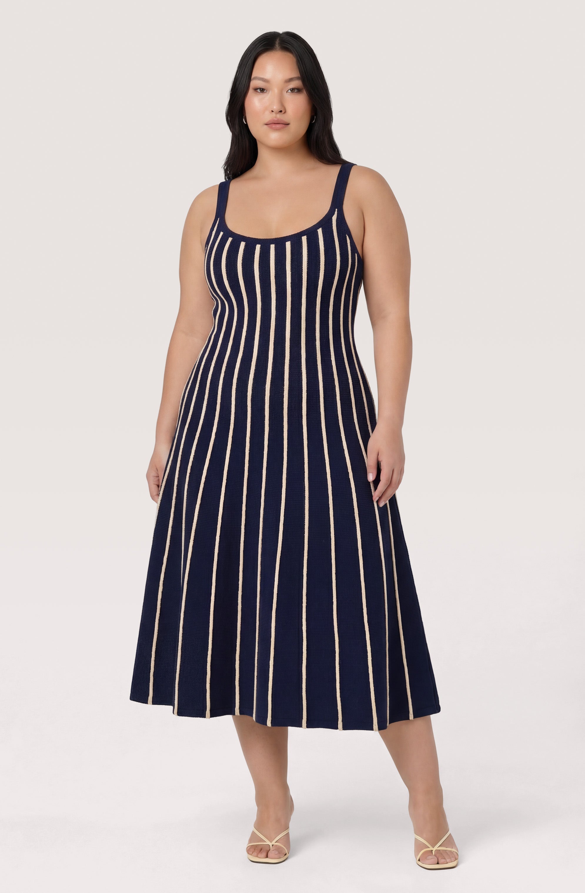 Irecia Striped Knit Midi Dress