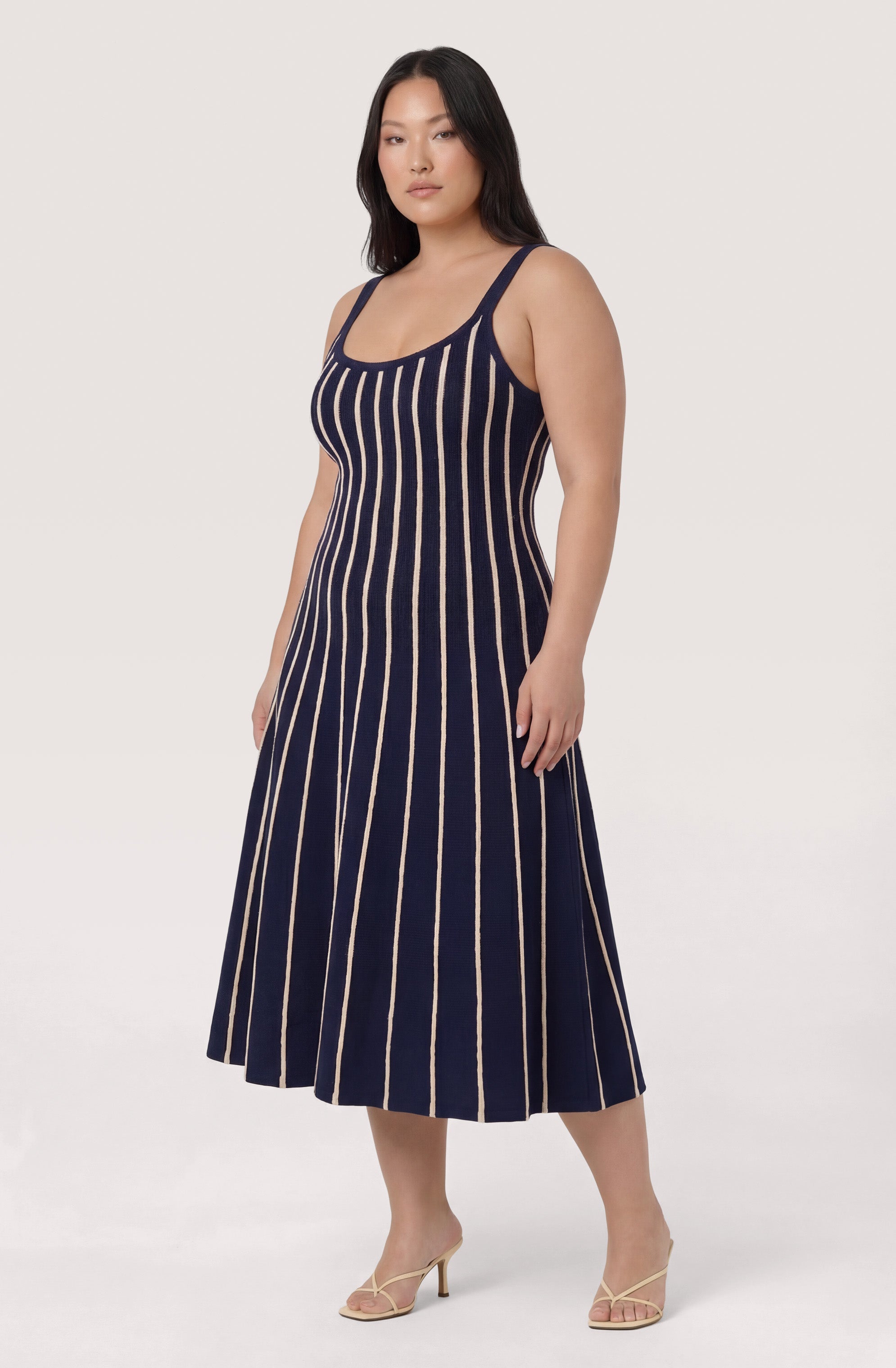 Irecia Striped Knit Midi Dress