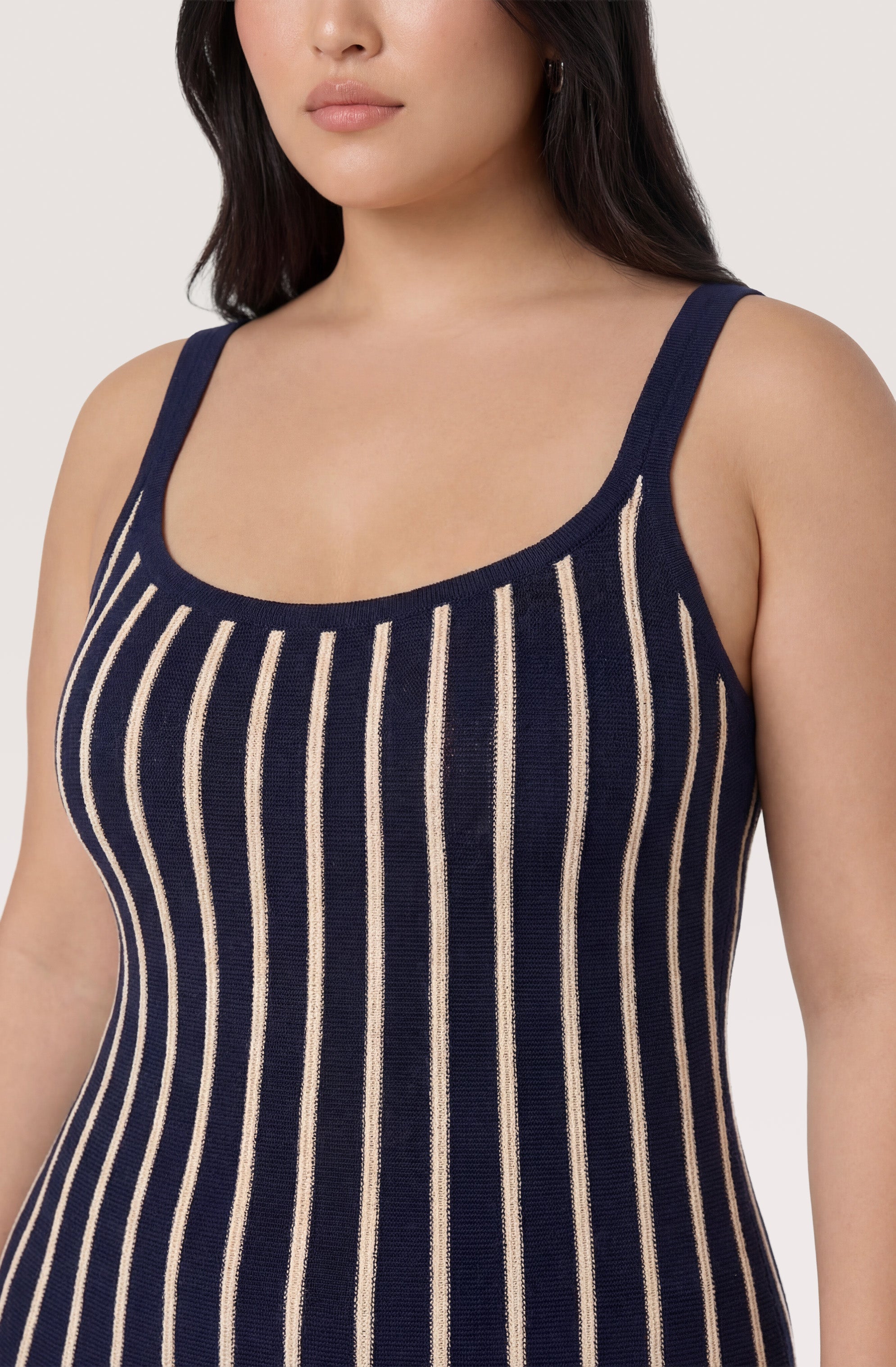 Irecia Striped Knit Midi Dress