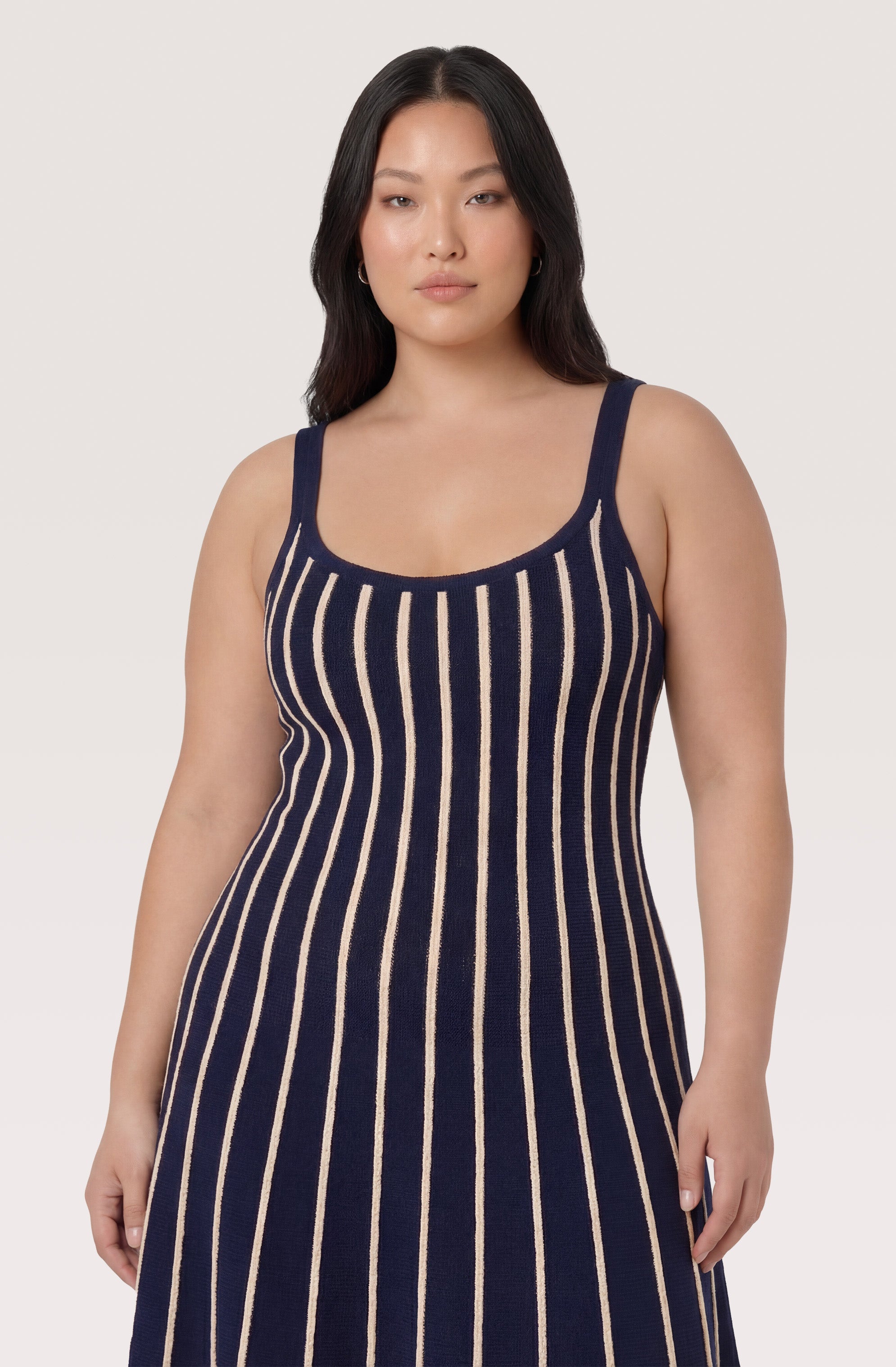 Irecia Striped Knit Midi Dress