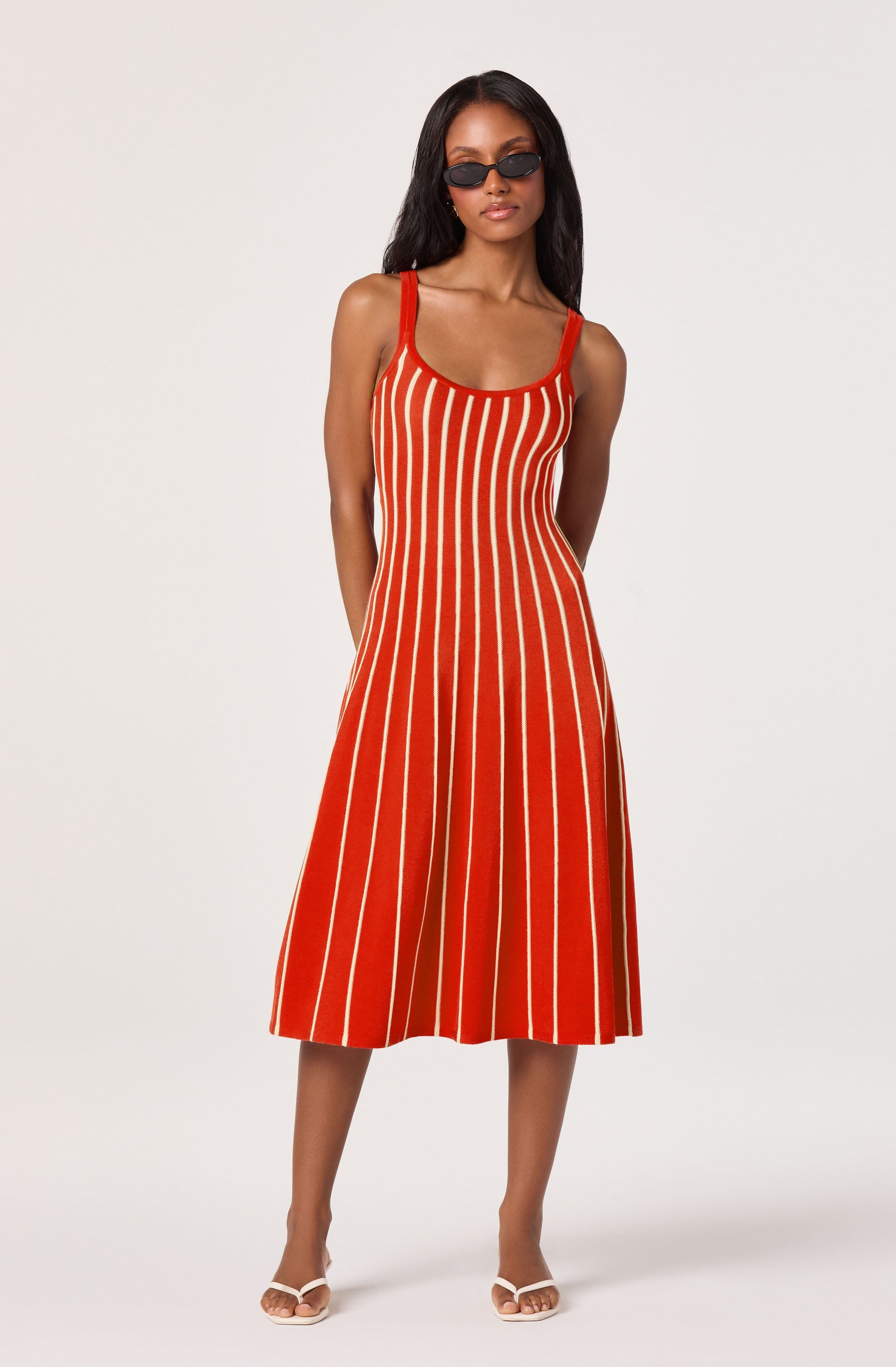 Irecia Striped Knit Midi Dress