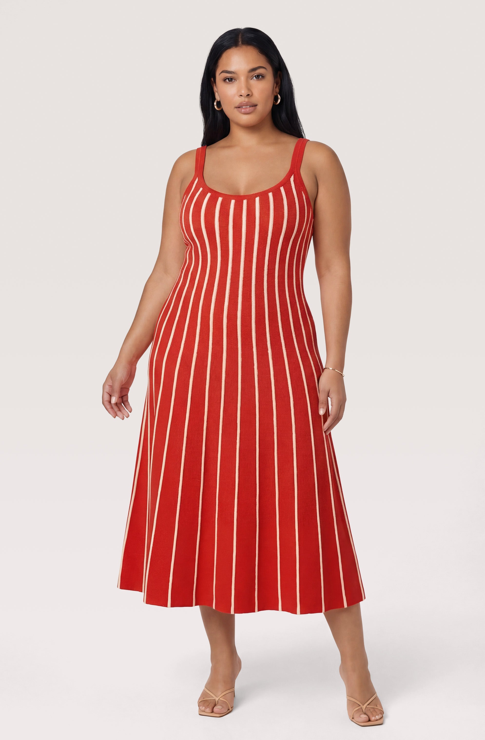 Irecia Striped Knit Midi Dress