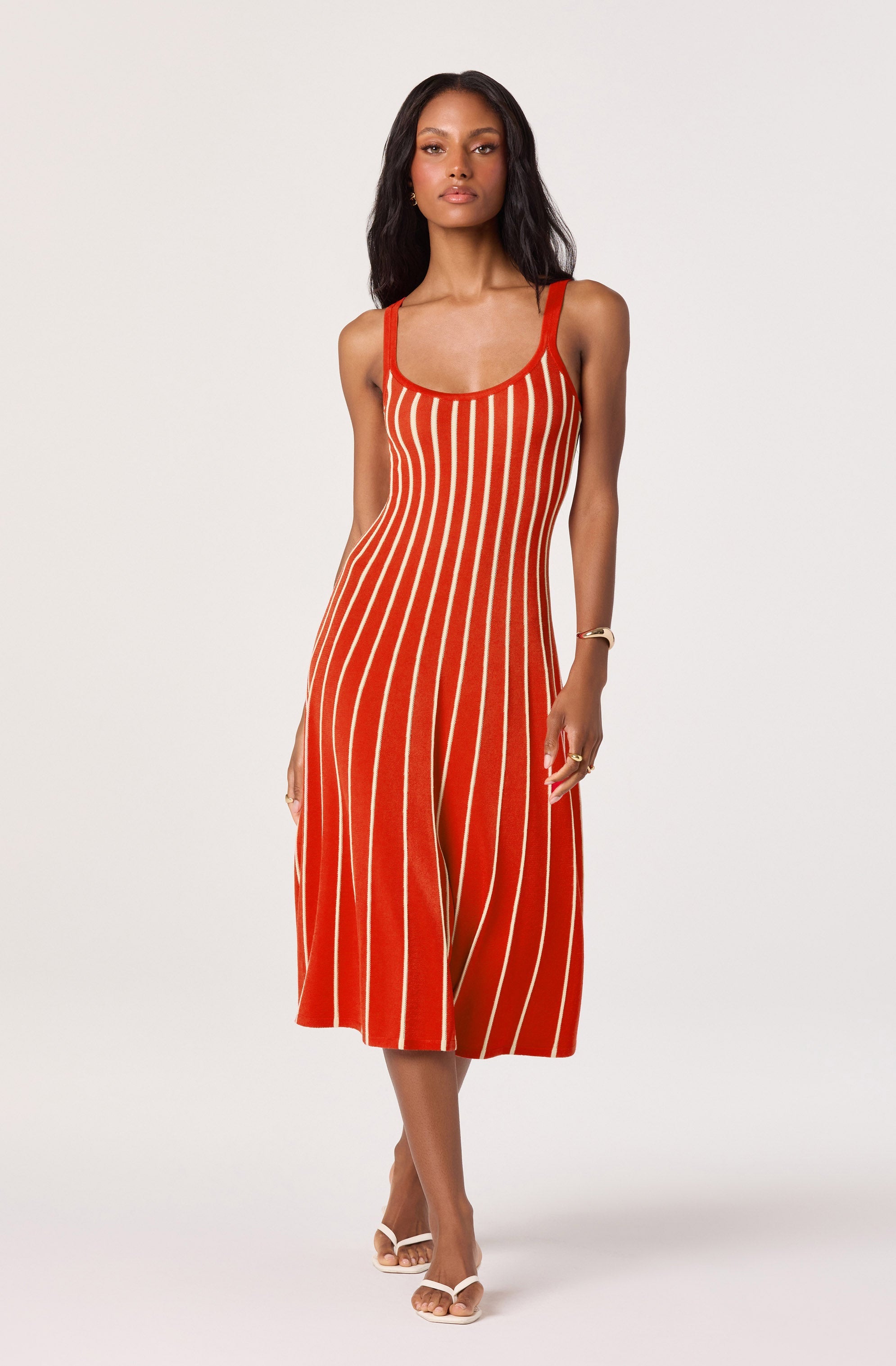 Irecia Striped Knit Midi Dress