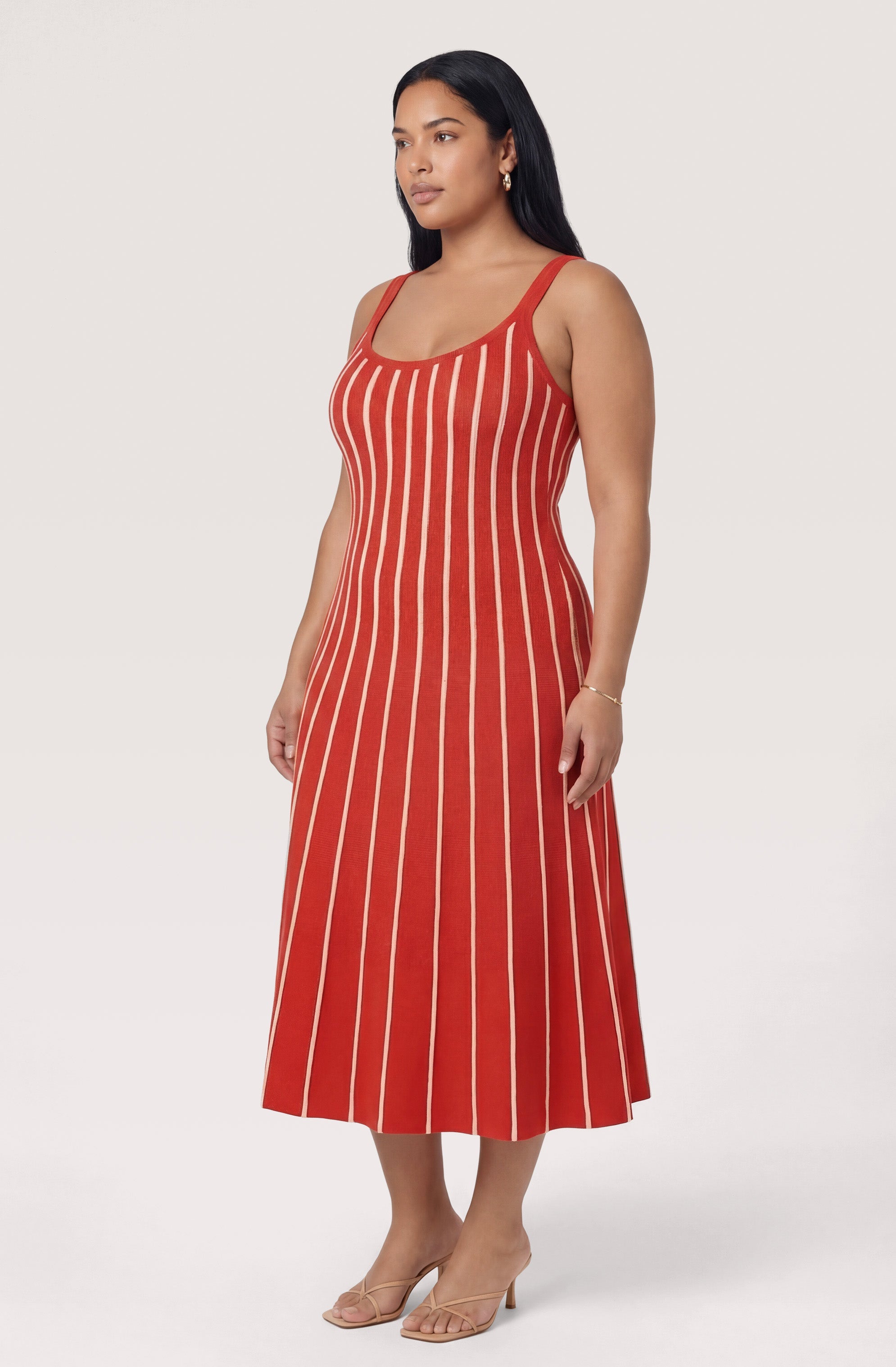 Irecia Striped Knit Midi Dress