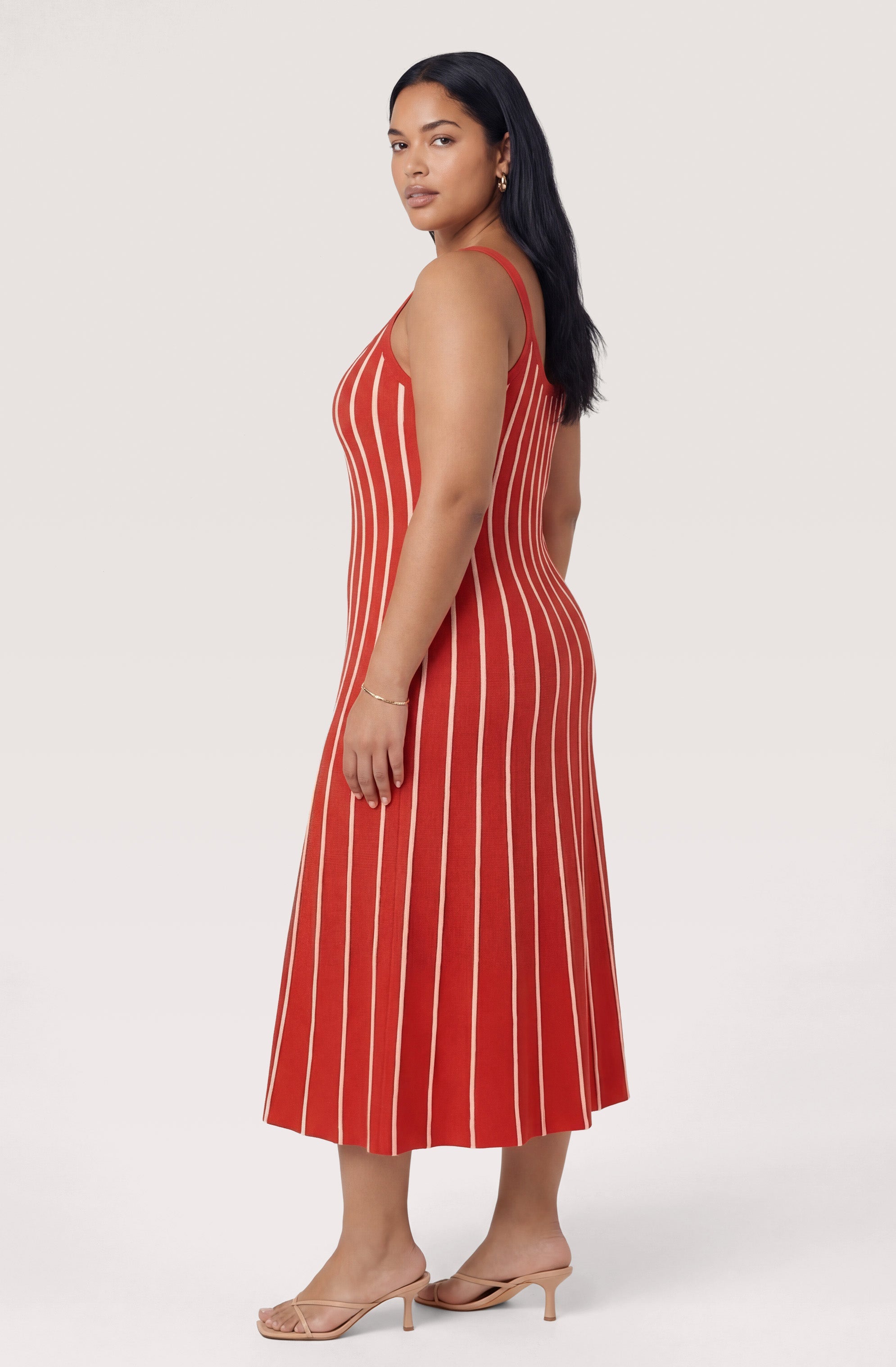 Irecia Striped Knit Midi Dress