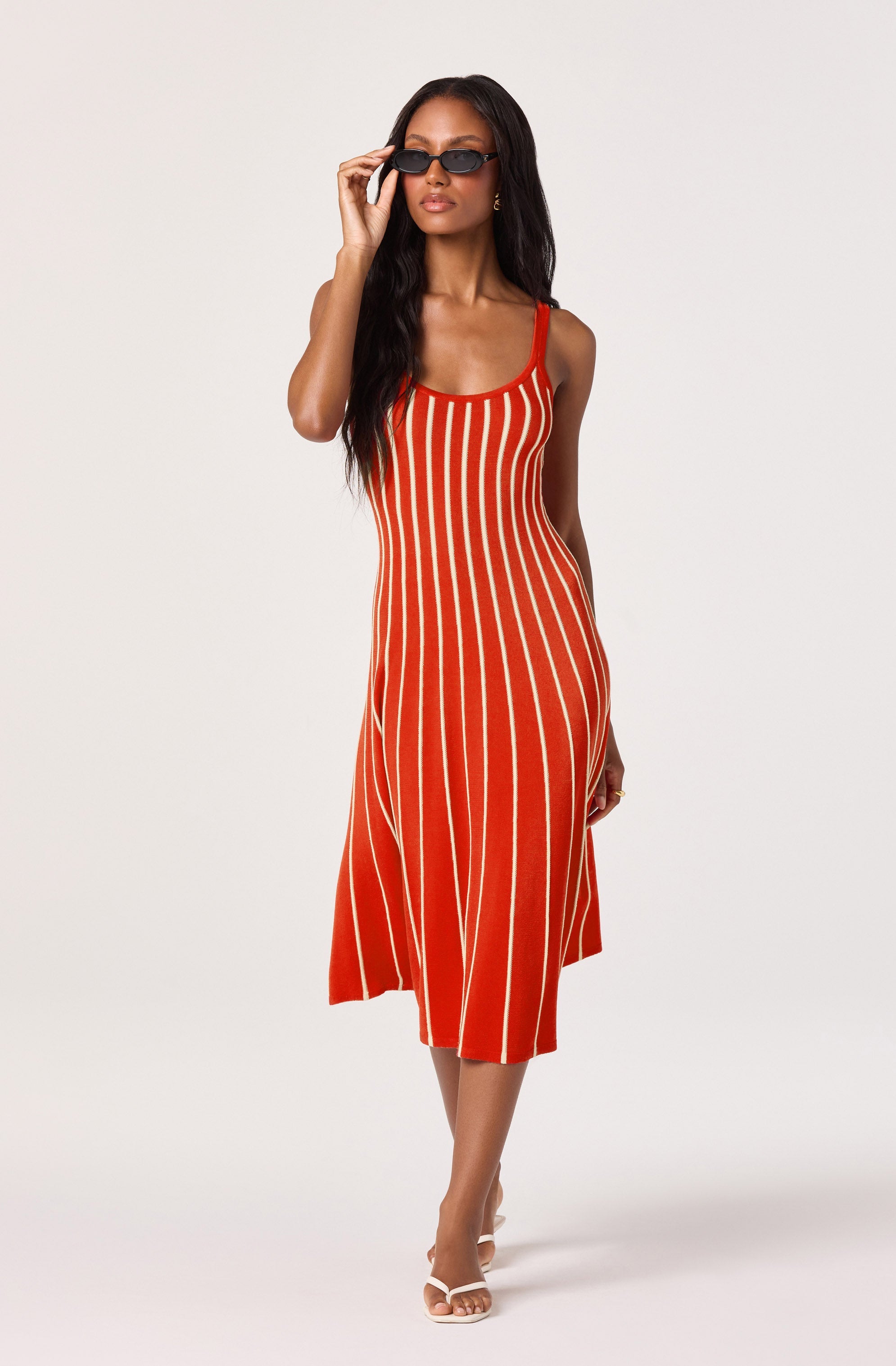 Irecia Striped Knit Midi Dress