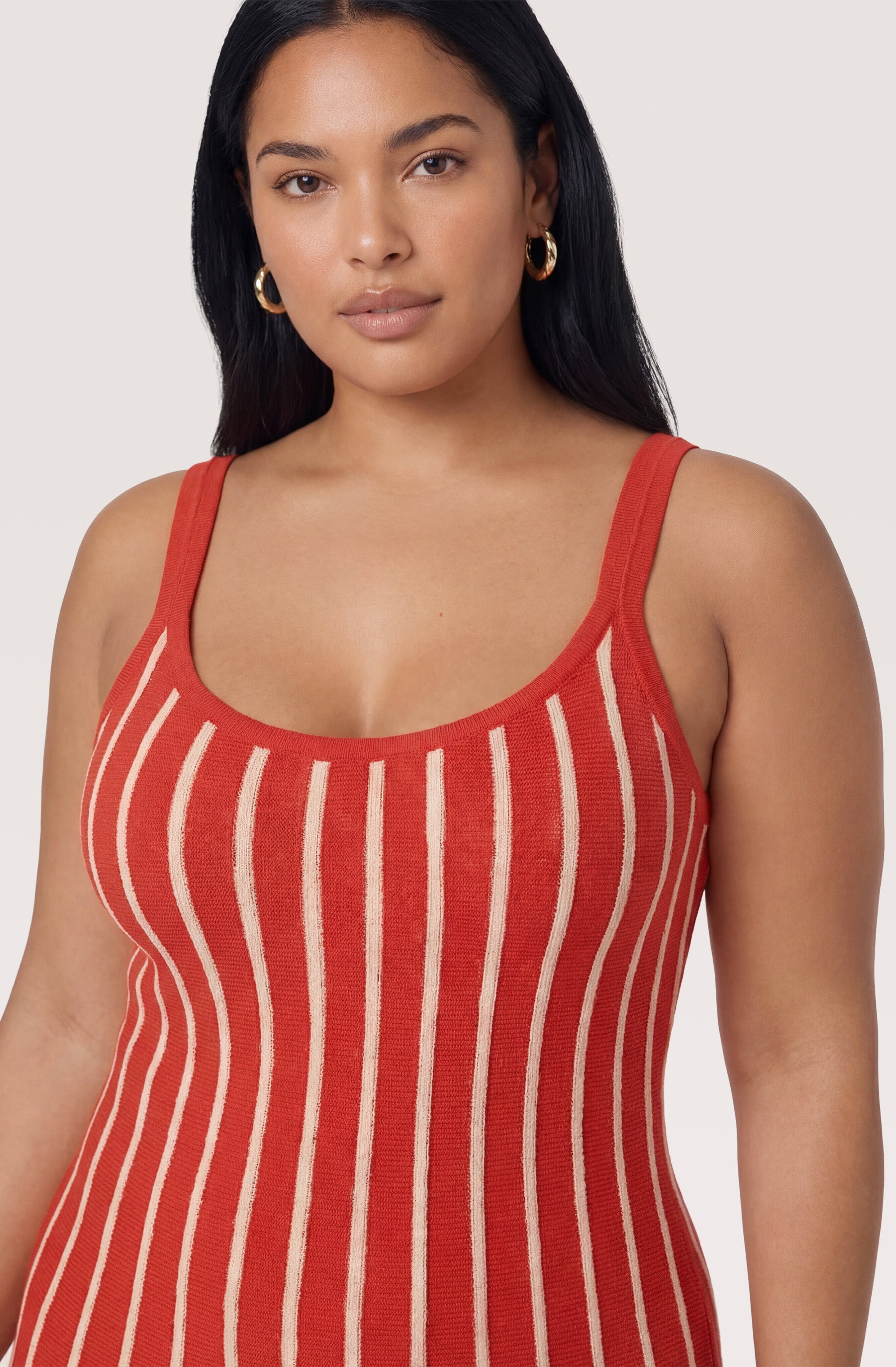 Irecia Striped Knit Midi Dress