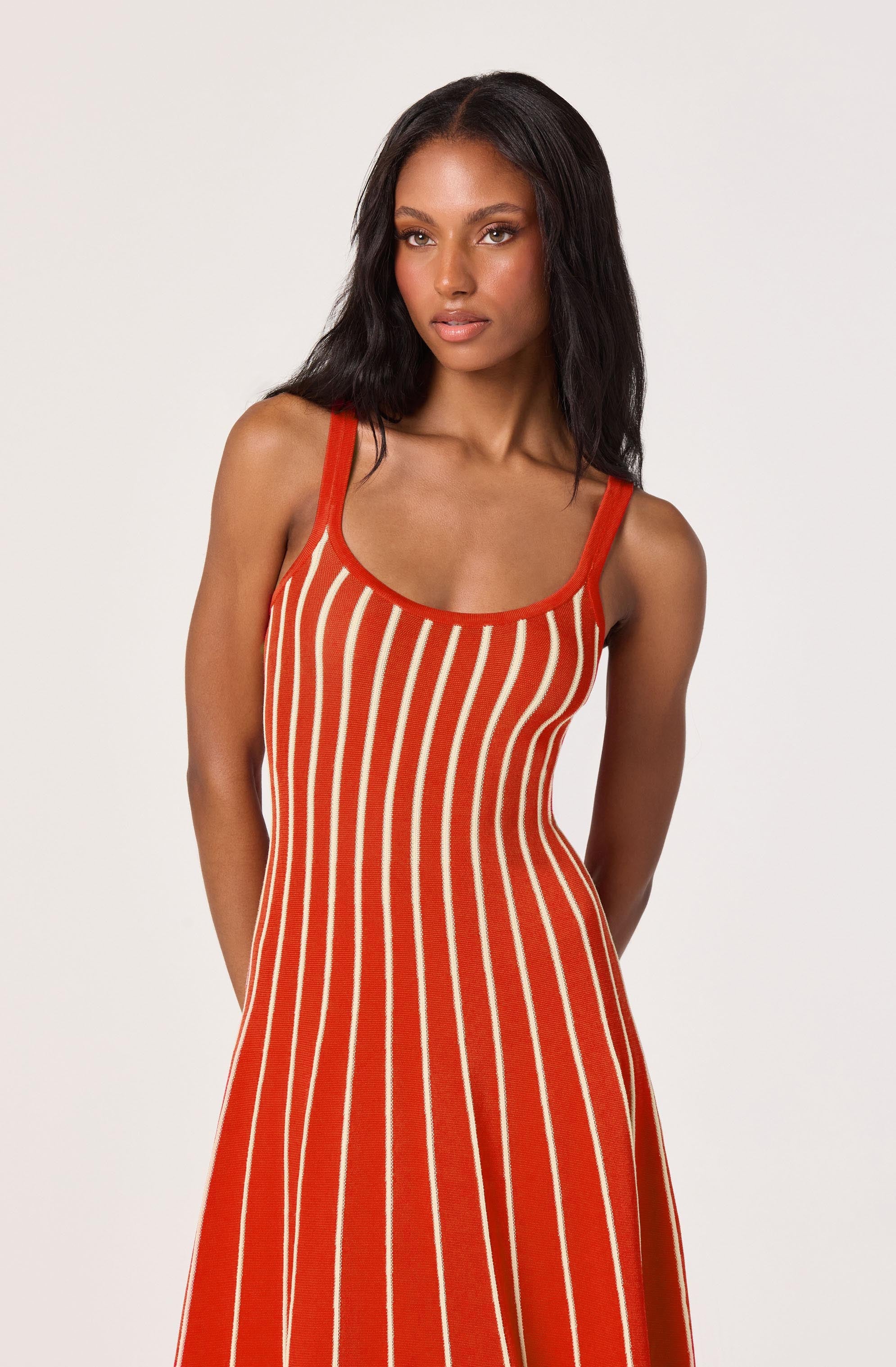 Irecia Striped Knit Midi Dress