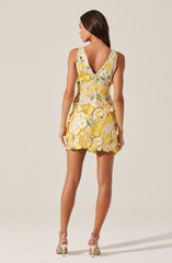 Aisha Floral Appliqu茅 Mini Dress