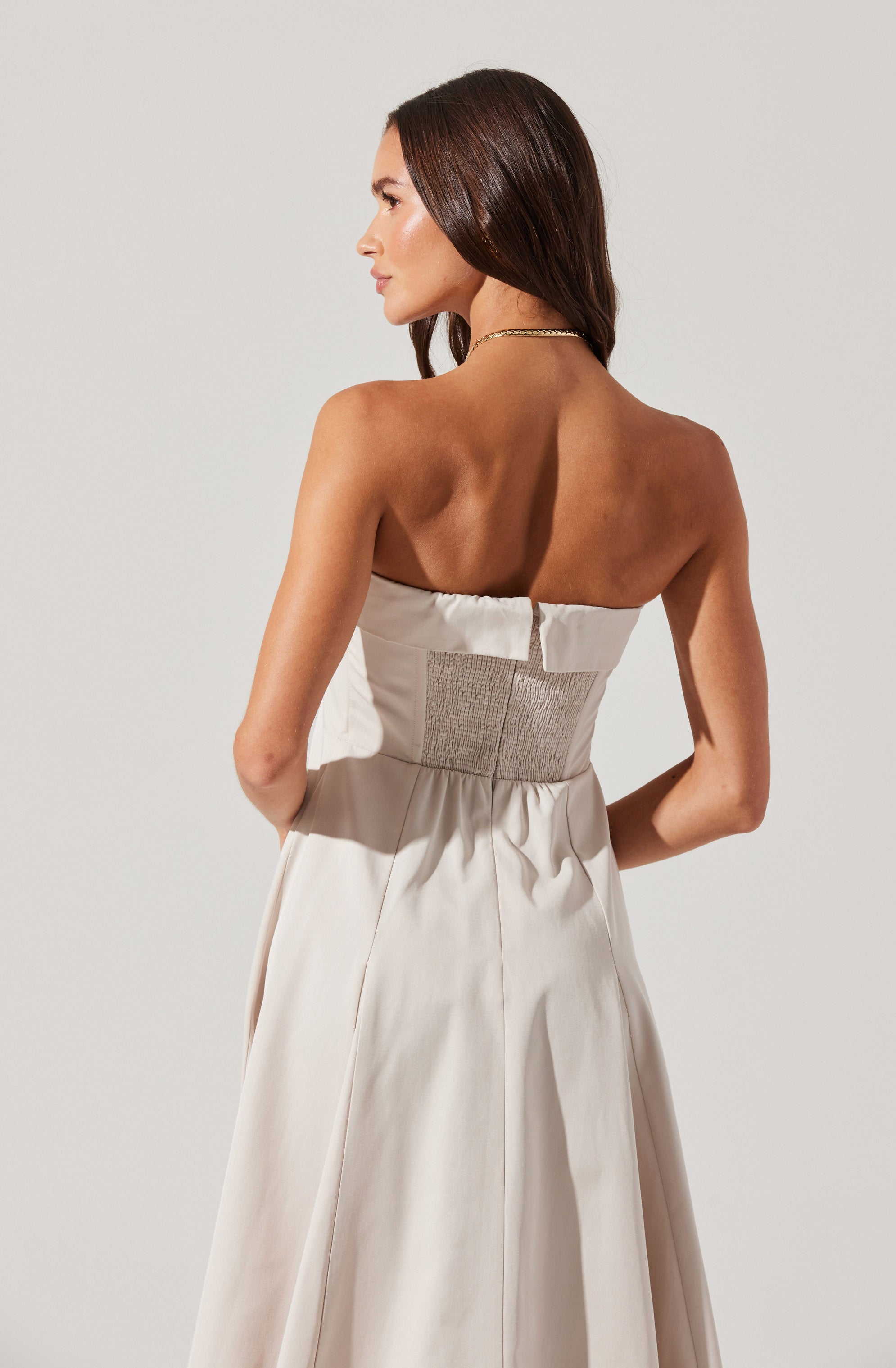 Ayeri Strapless Midi Dress