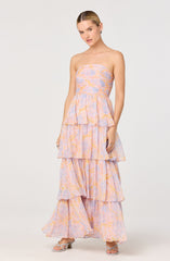 Anisha Strapless Tiered Ruffle Maxi Dress