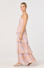 Anisha Strapless Tiered Ruffle Maxi Dress