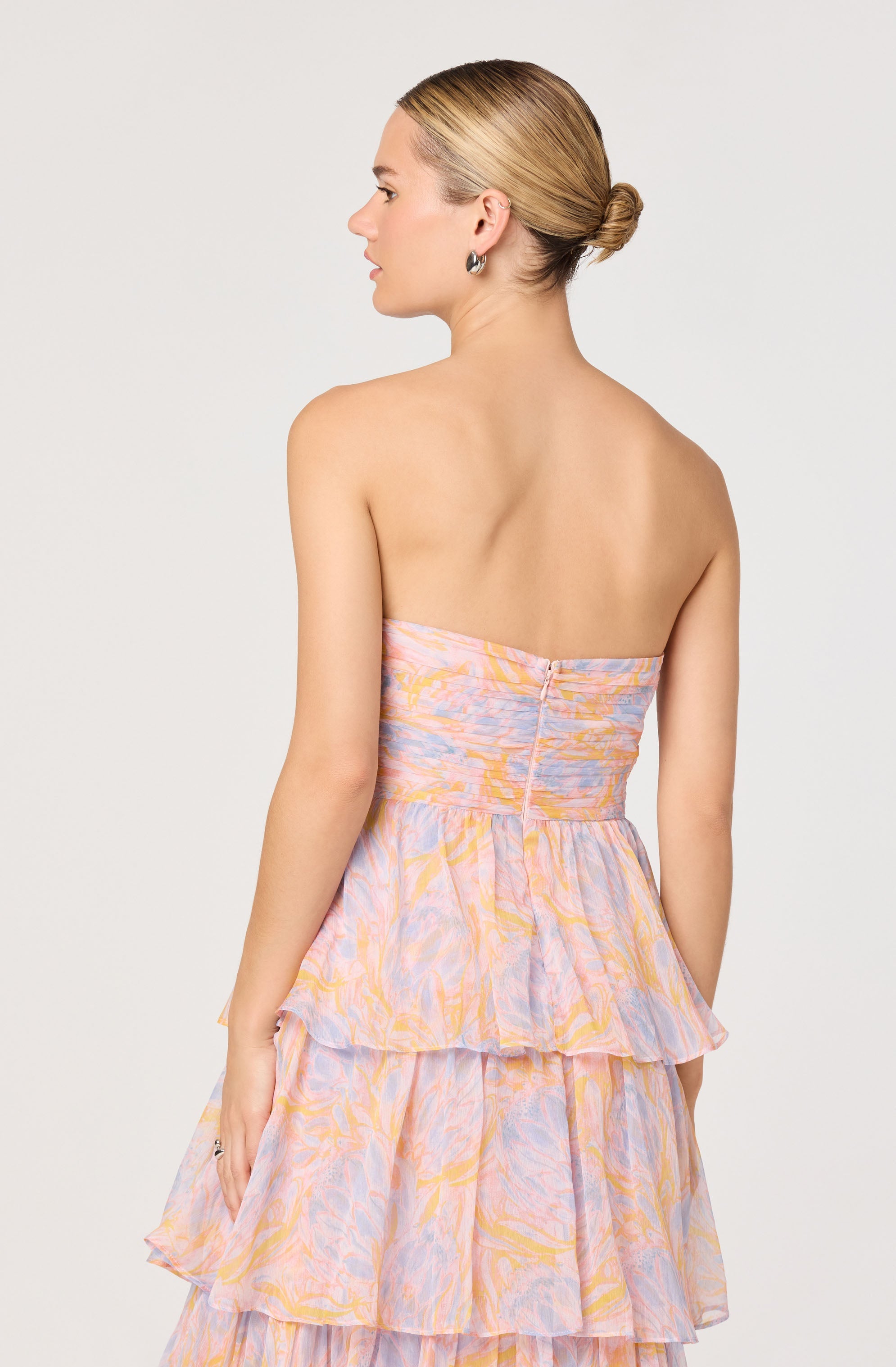 Anisha Strapless Tiered Ruffle Maxi Dress