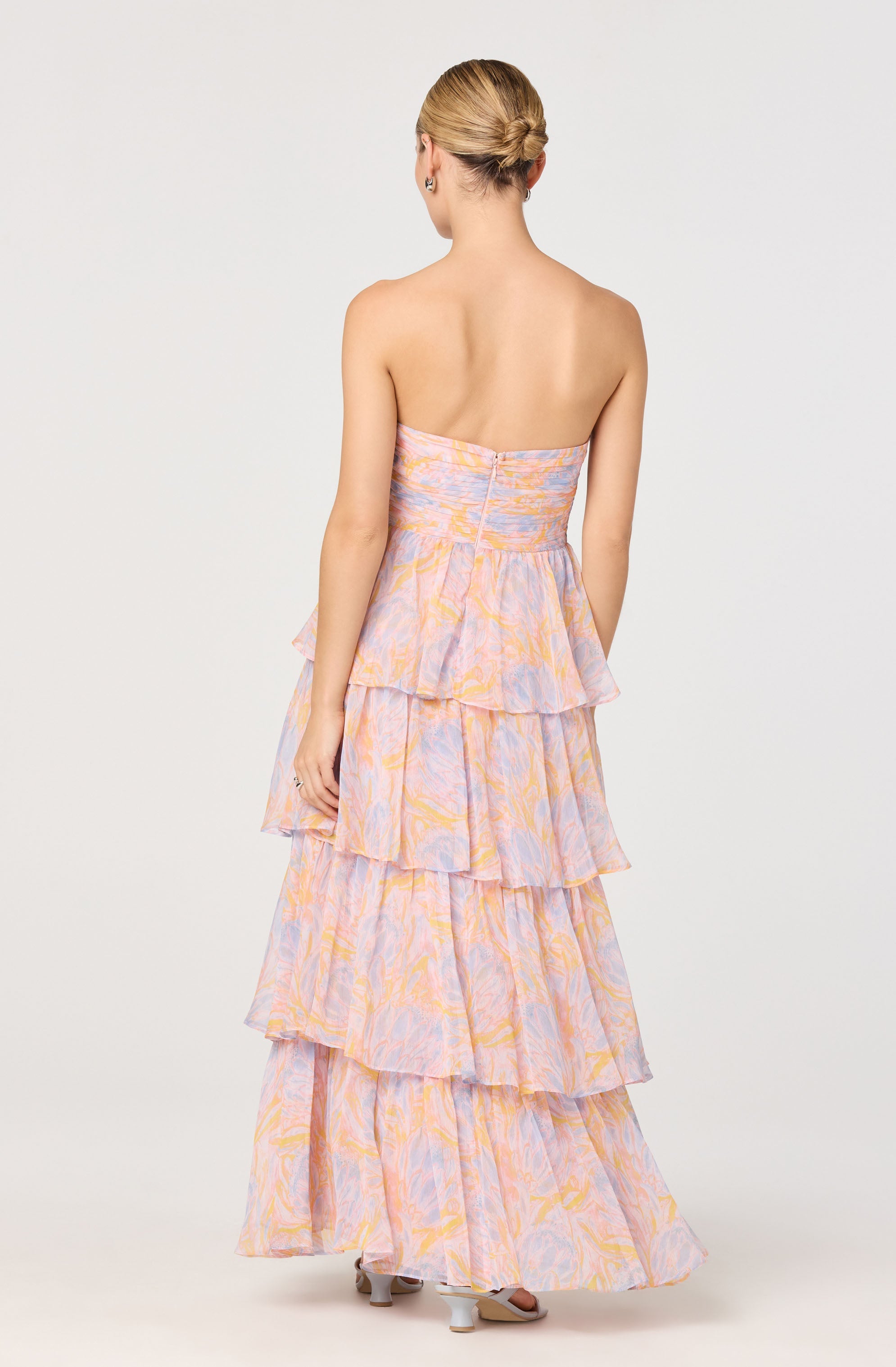 Anisha Strapless Tiered Ruffle Maxi Dress