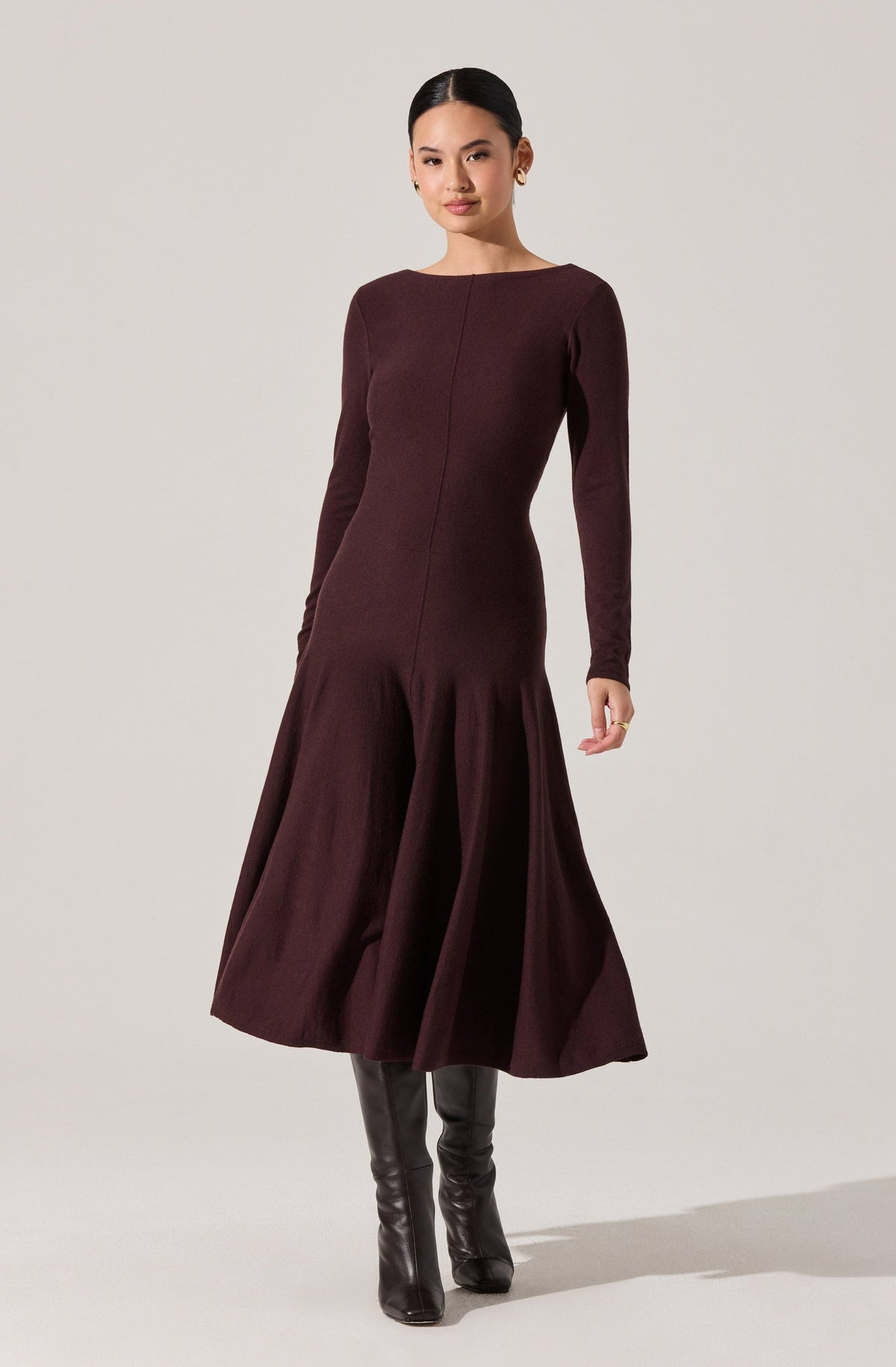 Doreyda Scoop Back Midi Sweater Dress